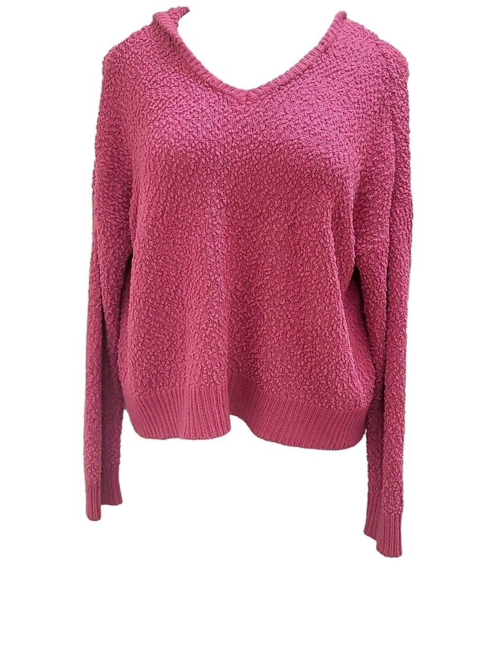 Maurices Womens Pink Soft and Cozy Popcorn Textured Knit Sweater Sz Large
